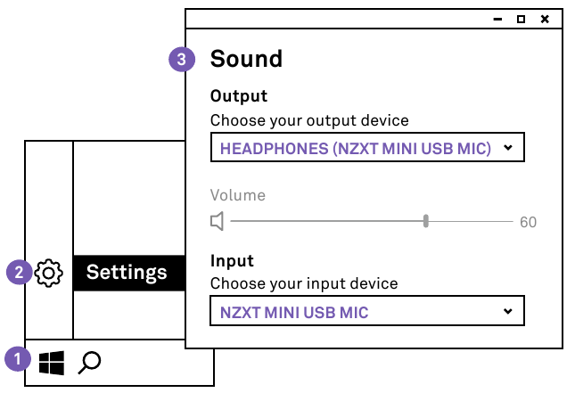 NZXT - Capsule Mini - INSTALLATIE - Stap 3 - DE AUDIO-INSTELLING WIJZIGEN INSTALLATIE - Stap 3 - DE AUDIO-INSTELLING WIJZIGEN