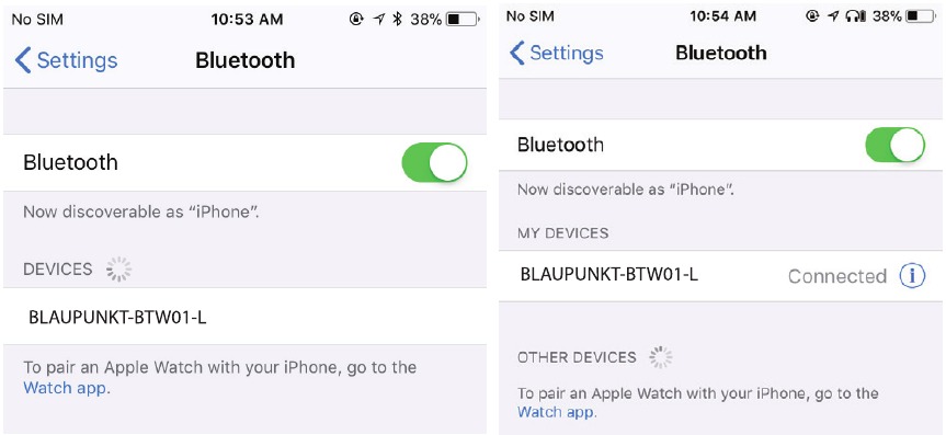 Blaupunkt - BTW-01 - Eén oordopje verbinden met de mobiele telefoon - Verbinden Eén oordopje verbinden met de mobiele telefoon - Verbinden