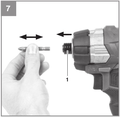 Einhell - TP-CI 18 Li BL - Werking - De bit verwisselen Werking - De bit verwisselen