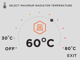 Maximale radiatortemperatuur