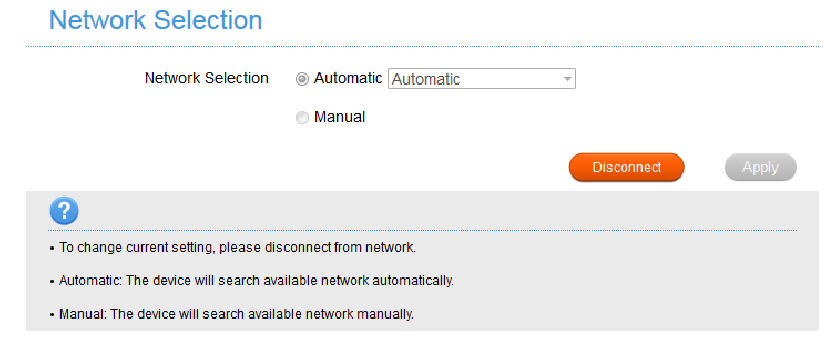 ZTE - TELSTRA 4GX WI-FI PLUS - SETTINGS (INSTELLINGEN) > NETWORK SELECTION (NETWERKSELECTIE) SETTINGS (INSTELLINGEN) > NETWORK SELECTION (NETWERKSELECTIE)