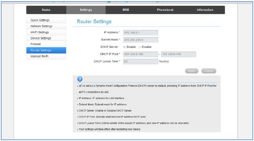ZTE - TELSTRA 4GX WI-FI PLUS - INSTELLINGEN > ROUTERINSTELLINGEN INSTELLINGEN > ROUTERINSTELLINGEN