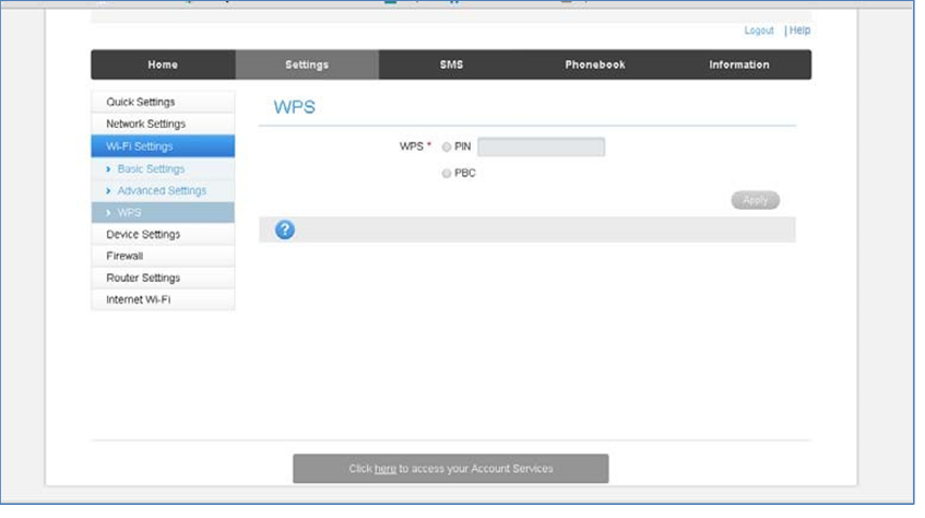 ZTE - TELSTRA 4GX WI-FI PLUS - SETTINGS (INSTELLINGEN) > WI-FI SETTINGS (WI-FI-INSTELLINGEN) > WPS SETTINGS (INSTELLINGEN) > WI-FI SETTINGS (WI-FI-INSTELLINGEN) > WPS