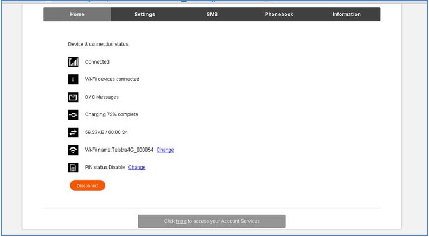 ZTE - TELSTRA 4GX WI-FI PLUS - HANDLEIDING WEBINTERFACE - TABBLAD HOME HANDLEIDING WEBINTERFACE - TABBLAD HOME