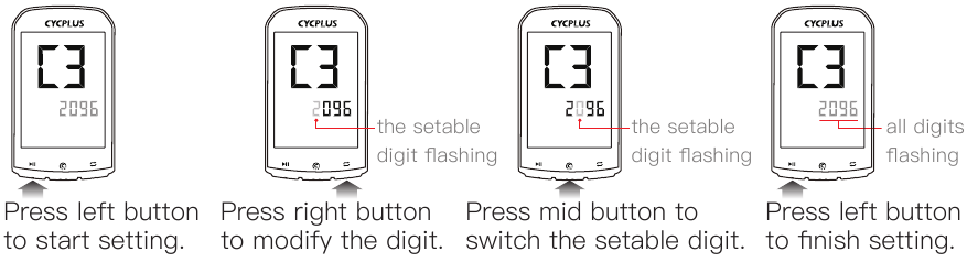 CYCPLUS - M1 - Instelling wielomtrek Instelling wielomtrek