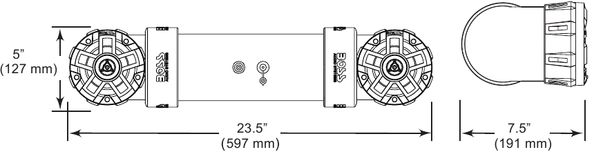 Boss Audio Systems - UTV4B - Afmetingen tekeningen Afmetingen tekeningen