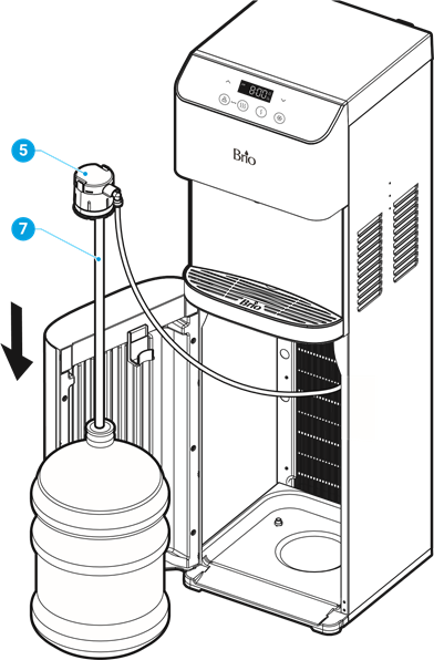 BRIO - CLBL720SCBLK - Sluit een waterfles aan - Stap 1 Sluit een waterfles aan - Stap 1