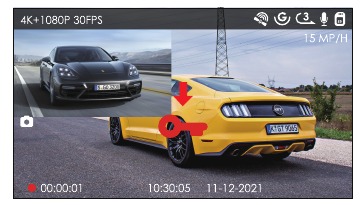 Vantrue - OnDash X4S - Gebeurtenisopname Gebeurtenisopname