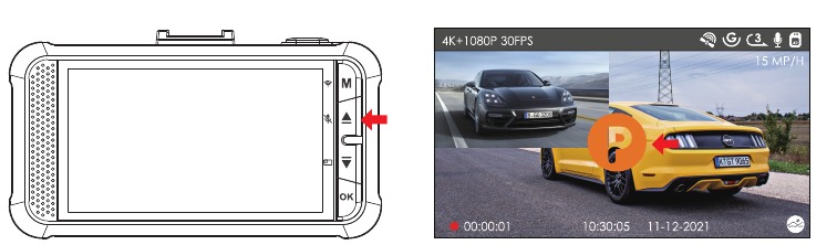 Vantrue - OnDash X4S - Parkeermodus Parkeermodus