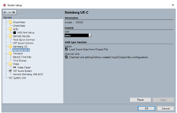Screenshot van het Hardware Setup Window