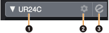Screenshot van het headergebied in het Input Settings Window