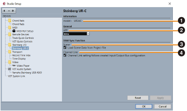 Screenshot van het Hardware Setup Window