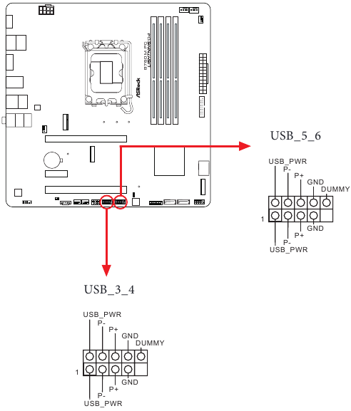 ASROCK - PHANTOM GAMING B760M PG LIGHTNING/D4 - Overzicht van on-board headers en aansluitingen - Deel 4 Overzicht van on-board headers en aansluitingen - Deel 4