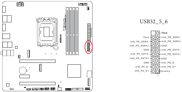 ASROCK - PHANTOM GAMING B760M PG LIGHTNING/D4 - Overzicht van on-board headers en aansluitingen - Deel 5 Overzicht van on-board headers en aansluitingen - Deel 5