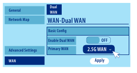 Overschakelen van 1G WAN naar 2.5G WAN