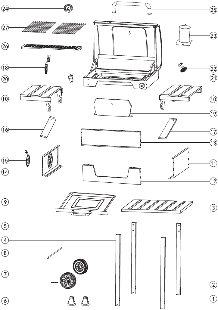 ROYAL GOURMET - CD1824EC - Onderdelendiagram Onderdelendiagram