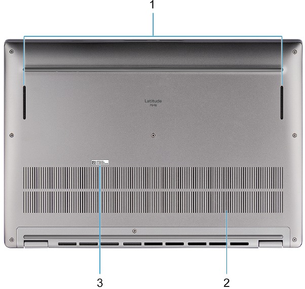 Dell - Latitude 7640 - Aanzichten van het product - Onderkant Aanzichten van het product - Onderkant