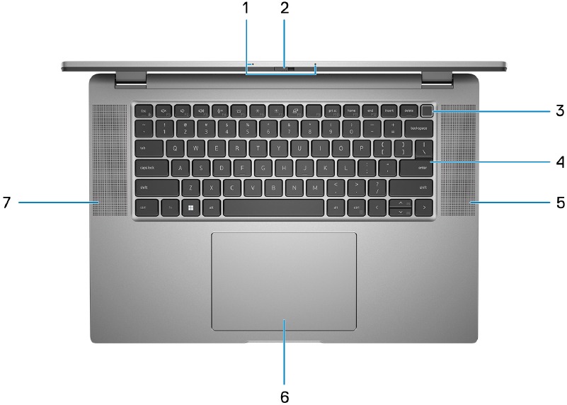 Dell - Latitude 7640 - Aanzichten van het product - Bovenaanzicht Aanzichten van het product - Bovenaanzicht