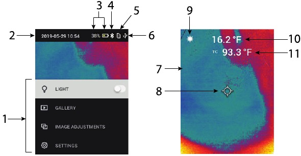FLIR - TG267 - Schermbeschrijving Schermbeschrijving