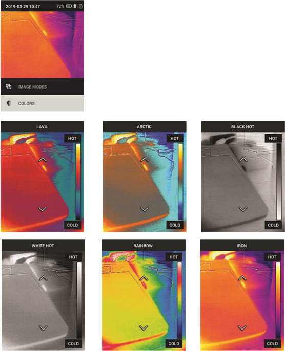 FLIR - TG267 - Hoofdmenu - IMAGE ADJUSTMENTS - Stap 2 Hoofdmenu - BEELDAANPASSINGEN - Stap 2
