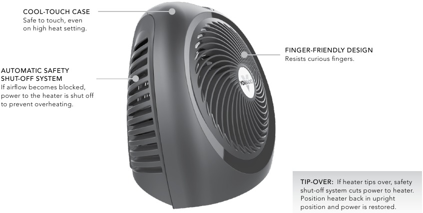 Vornado - AVH2 - VEILIGHEIDSFUNCTIES VEILIGHEIDSFUNCTIES