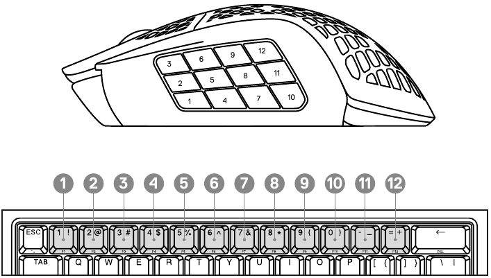 SteelSeries - AEROX 9 WIRELESS - STANDAARDTOEWIJZING STANDAARDTOEWIJZING