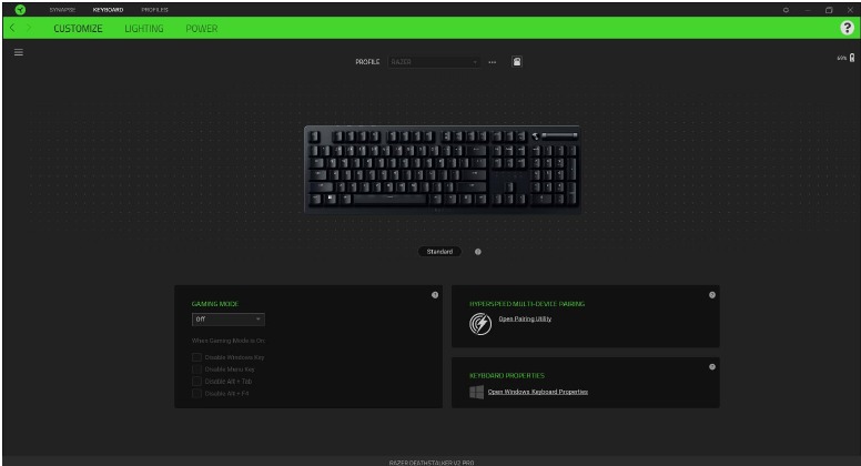 RAZER - DEATHSTALKER V2 PRO - TOETSENBORD - Aanpassen TOETSENBORD - Aanpassen