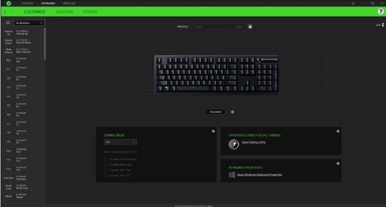RAZER - DEATHSTALKER V2 PRO - TOETSENBORD - Zijbalk - Stap 1 TOETSENBORD - Zijbalk - Stap 1
