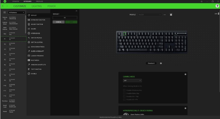 RAZER - DEATHSTALKER V2 PRO - TOETSENBORD - Zijbalk - Stap 2 TOETSENBORD - Zijbalk - Stap 2