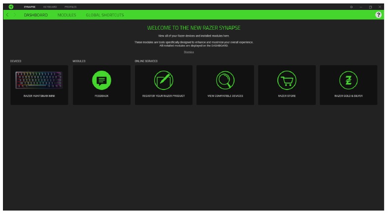 Razer - Huntsman Mini - Dashboard Dashboard