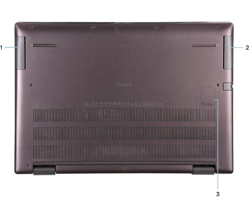 Dell - Vostro 7620 - Overzicht onderzijde Overzicht onderzijde