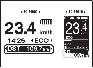 Shimano - Steps E6000 Series - De afgelegde afstand wissen - Stap 2 De afgelegde afstand wissen - Stap 2