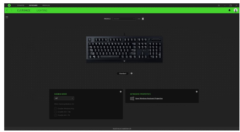 RAZER - BLACKWIDOW V3 - Customize Aanpassen