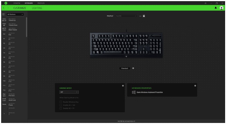 RAZER - BLACKWIDOW V3 - Sidebar Zijbalk