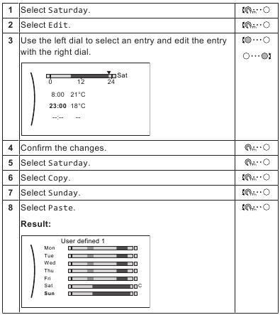 Daikin - Altherma 3 H MT ECH2O - Schema voor zaterdag en kopieer het naar zondag Schema voor zaterdag en kopieer het naar zondag