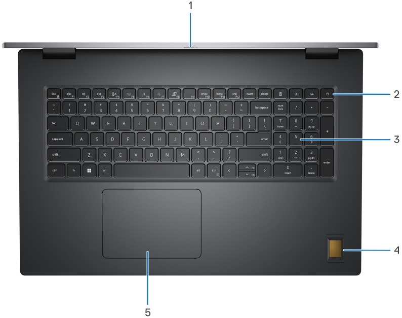 Dell - Precision 7770 - Aanzichten van het product - bovenaanzicht Aanzichten van het product - bovenaanzicht