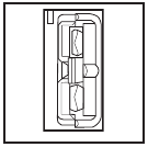 Afbeelding van de externe batterijconnector