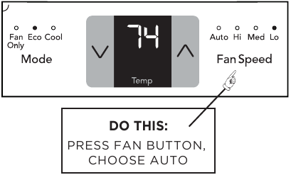 Frigidaire - FFRE123WAE - DE FUNCTIE AUTO-VENTILATOR GEBRUIKEN - Stap 1 DE FUNCTIE AUTO-VENTILATOR GEBRUIKEN - Stap 1