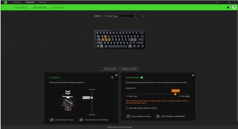 RAZER - HUNTSMAN V3 PRO MINI - TOETSENBORD - Activering TOETSENBORD - Activering