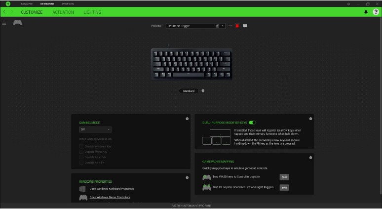 RAZER - HUNTSMAN V3 PRO MINI - TOETSENBORD - Aanpassen - Stap 1 TOETSENBORD - Aanpassen - Stap 1