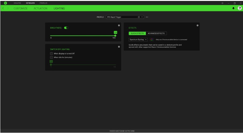 RAZER - HUNTSMAN V3 PRO MINI - TOETSENBORD - Verlichting TOETSENBORD - Verlichting
