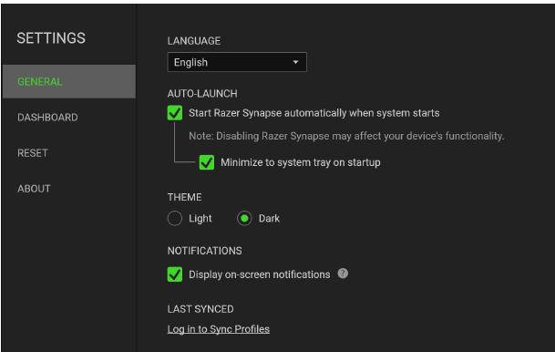 RAZER - HUNTSMAN V3 PRO MINI - VENSTER INSTELLINGEN VENSTER INSTELLINGEN