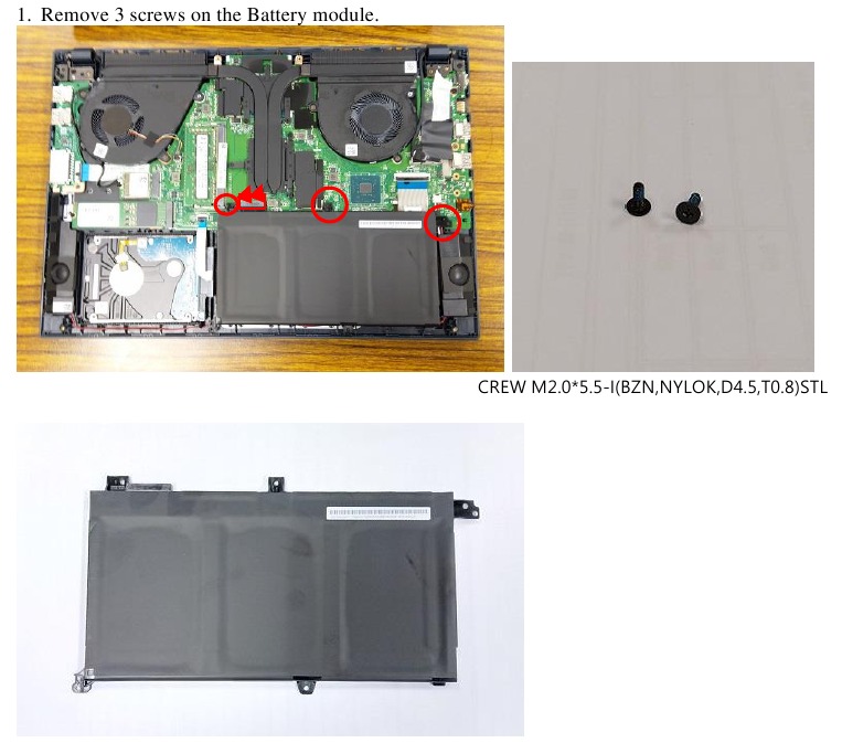 Asus - X571 Series - Batterijmodule demonteren Batterijmodule demonteren