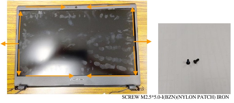Asus - X571 Series - Bezel Module removal - Stap 2 Verwijdering bezelmodule - Stap 2