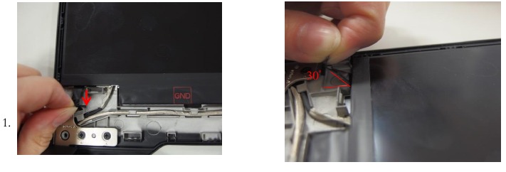 Asus - X571 Series - LCD Module removal - Stap 2 Verwijdering LCD-module - Stap 2