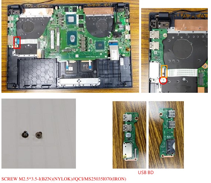 Asus - X571 Series - Verwijdering USB-kaart Verwijdering USB-kaart