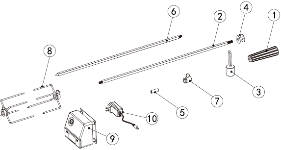 Royal Gourmet - GA5403B - Montage Rotisserie - Onderdelenschema Montage Rotisserie - Onderdelenschema