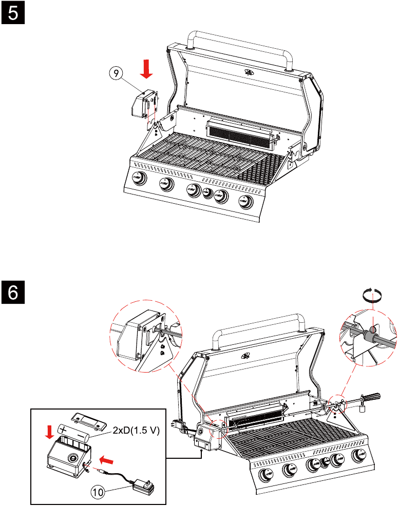 Royal Gourmet - GA5403B - Montage Rotisserie - Stap 3 Montage Rotisserie - Stap 3