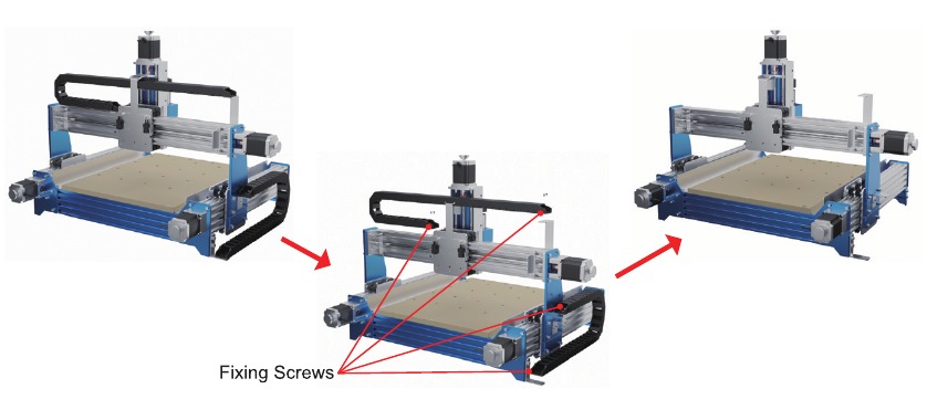 Genmitsu - PROVerXL 4030 - X-as en Y-as sleepketting verwijderen X-as en Y-as sleepketting verwijderen