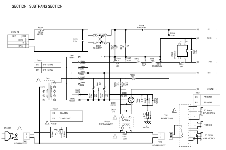 Onkyo - TX-8220 - Schematische diagrammen - Subtrans-sectie Schematische diagrammen - Subtrans-sectie
